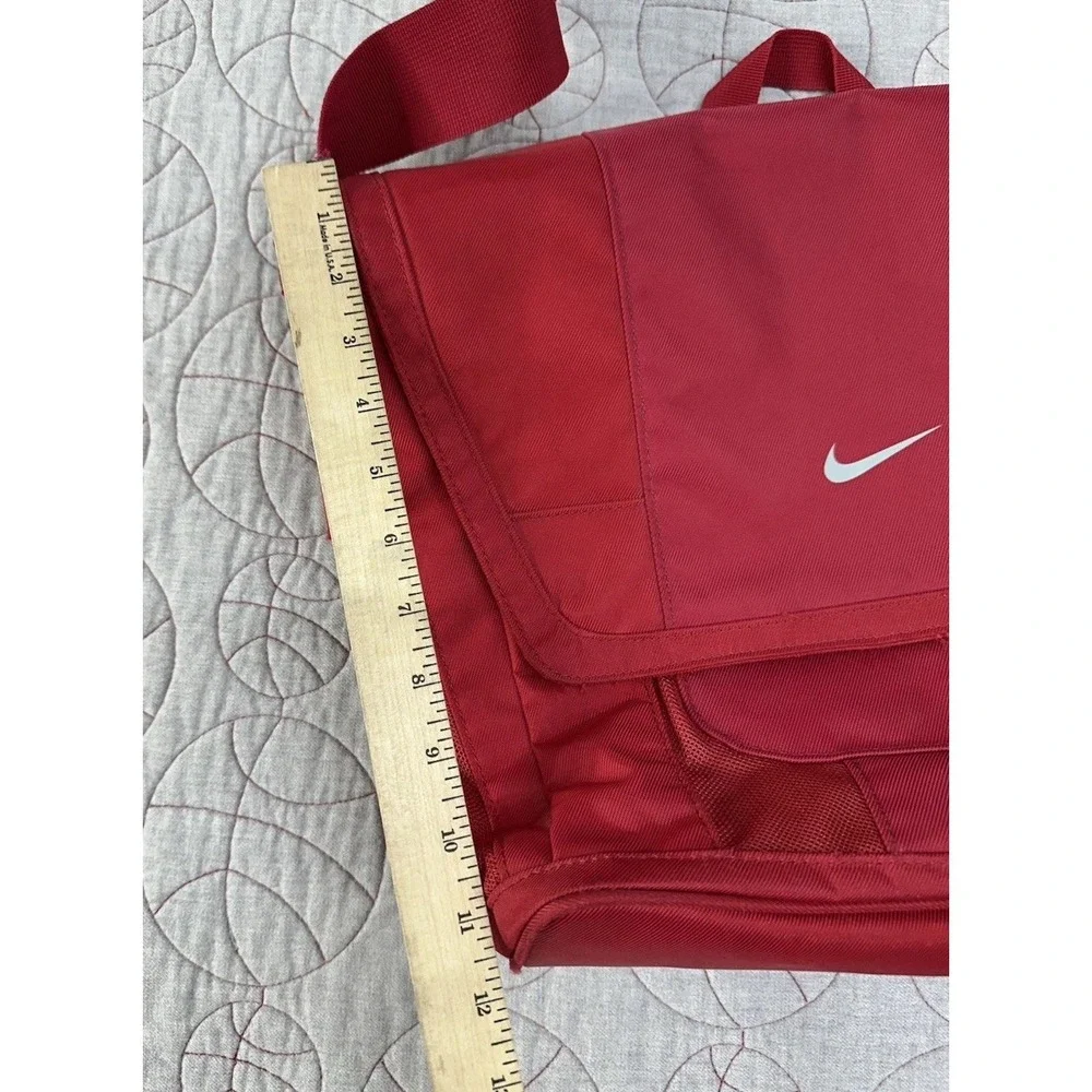 VTG Nike Center Swoosh Red Nylon Laptop‎ Side bag Satchel